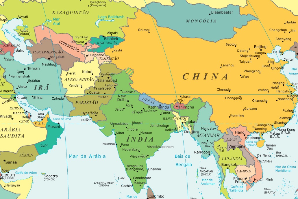 Países da Ásia - e suas capitais, idiomas e moedas