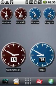 O Digital World Clock Widget  mostra a hora e a data em várias cidades e fusos horários (Foto: Divulgação)